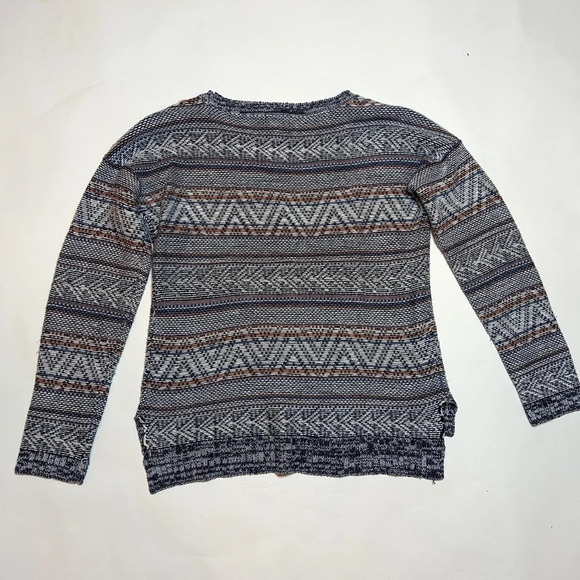 Hippie Rose Blue Brown Aztec Woven Knit  Sweater Woman's XL - Picture 3 of 10